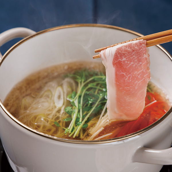 【12240】日本の米育ち金華豚ロース 二つの味わい しゃぶ鍋ギフト(600g)JHS-40[冷凍便]