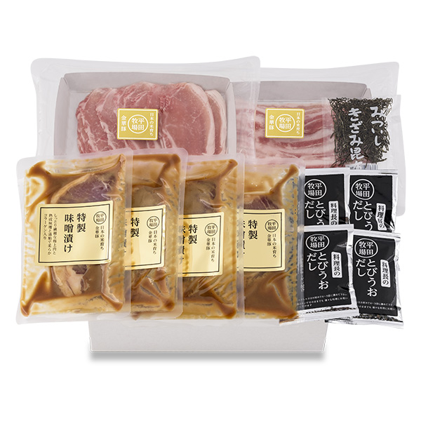 【32254】日本の米育ち金華豚ロース・バラ豚しゃぶ・味噌漬けギフトJH25-4[冷凍便]