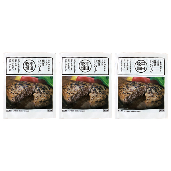 日本の米育ち三元豚 焼きハンバーグ(105g) ３個セット [冷凍便]